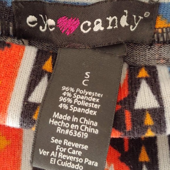 Eye Candy stretch fold over waist soft med weight flare leg pant/S/multi color - Picture 7 of 7